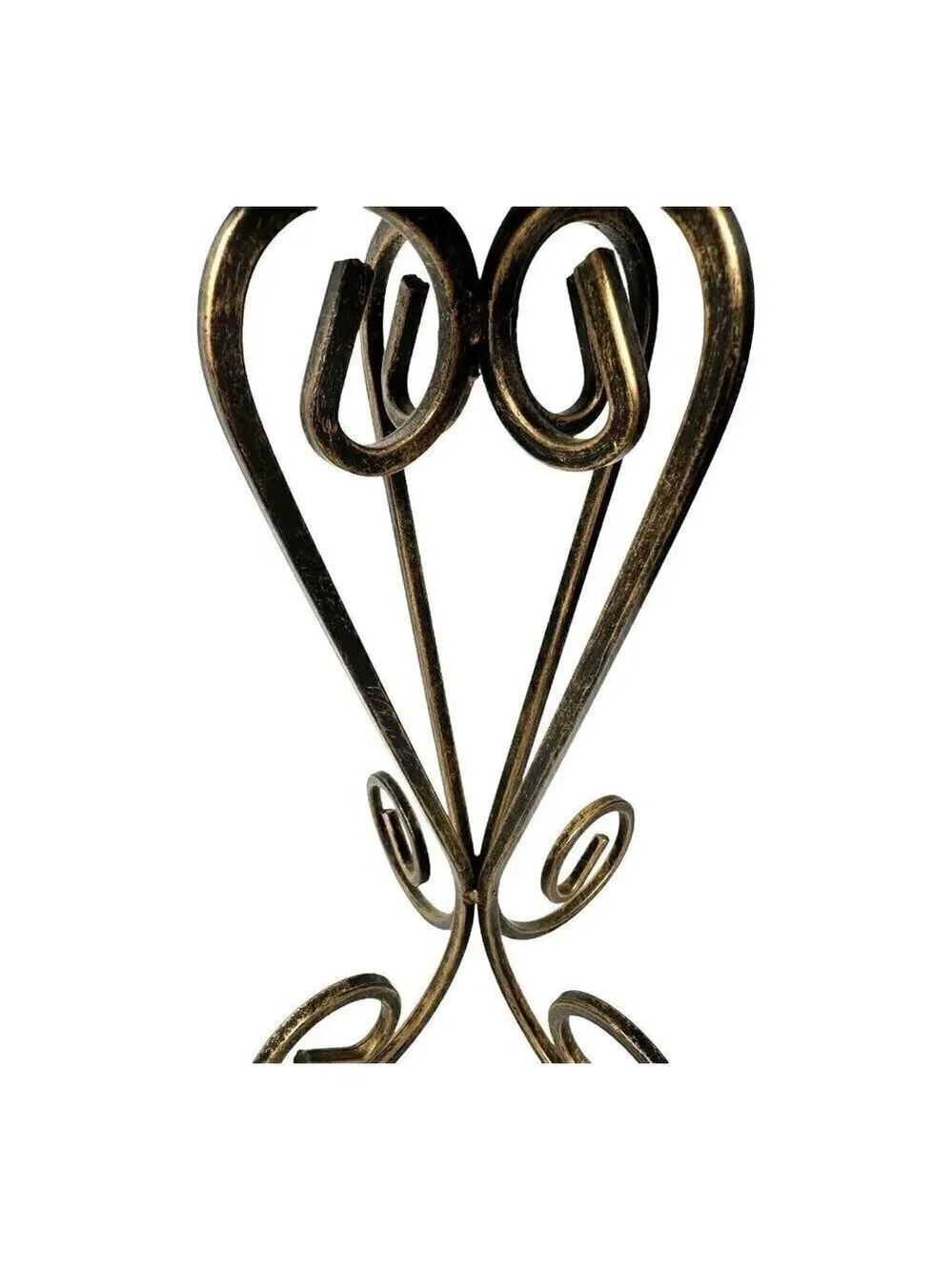 Distressed Black Gold Scroll Metal 11 inch Pillar Candle Holder A1